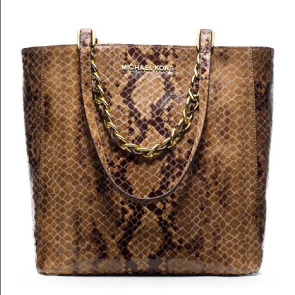 Michael Kors Medium Harper Python Embossed Tote
